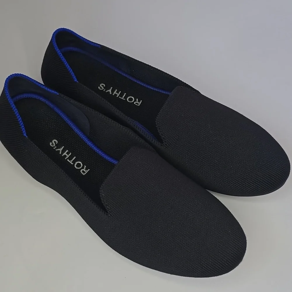 Rothy's The Loafer Black Round Toe Slip-On Flat Loafers - Picture 4 of 13